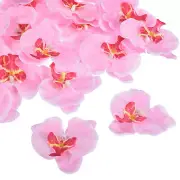20pcs 3.5" Artificial Orchid Flower Heads Silk Phalaenopsis Fake Butterfly Pink
