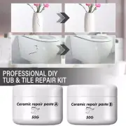 Tub Tile Repair Kit Porcelain Crack Chip Ceramic Floor Paste Cream 30g/100g Kit
