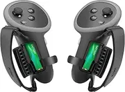 KIWI design Upgraded Comfort Controller Grips Compatible with Oculus/Meta Quest 3/3S Accessories, Hand Straps with Battery Opening