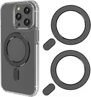Enstphjoy Universal Magnetic Adapter Ring 2 Pack, Compatible with MagSafe Accessories, iPhone 16/15/14/13/12/11 (Mini, Pro, Max), Samsung Galaxy S22/S21 FE Ultra (Black)