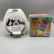 Memorex Graffiti CD-R 10 Pack & Scotch Slim CD Shades Cases 25 Pack SEALED