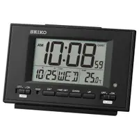 在飛比找ETMall東森購物網優惠-SEIKO 精工 溫度顯示防貪睡電子鬧鐘/黑/QHL075K