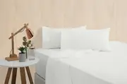 Bamboo Cotton Sheet Set (White) - King