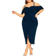 City Chic Va Va Voom Cold Shoulder Dress