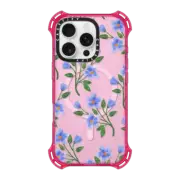 iPhone 16 Pro Bounce Case MagSafe Compatible Blue Flowers