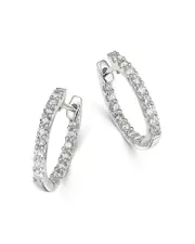 Bloomingdale's Fine Collection Diamond Huggie Hoop Earrings in 14K White Gold, 0.5 ct. t. w.