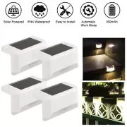 4pack Solar Deck Lights Outdoor Waterproof LED Steps Lamps Stairs Fence Garden