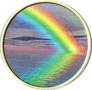 Serenity Peace Within The Storm Color Rainbow Bronze Medallion Chip, Bronze, No Gemstone