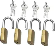 HOMSFOU 4pcs Rent Friendly Locks Suitcase Locks Metal Padlock for Cabinet Hostel Padlock Key