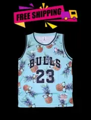 CHICAGO BULLS PINEAPPLE FESTIVAL AQUA MICHAEL JORDAN 23 JERSEY SIZE XL