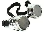 Mesh Steampunk Motorcycle Flying Silver Goggles Lens Vintage Pilot Biker Goth