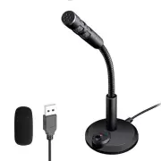 USB Computer Microphone Plug and Play Desktop Laptop Mic for Streaming Recording