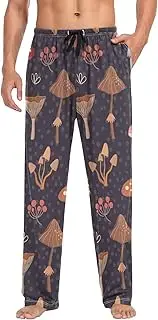 [ODAWA] Fox Pattern Mens Cotton Pajama Pants Men's Soft Elastic Waistband Sleep Lounge Pants Pajama Lounge Pant