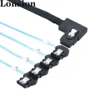 Mini SAS HD SFF-8087 Right-Angle to 4 SATA 7P Right-Angle Connections Cable
