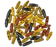 50pcs Mix Colors Natural Olive Shape Wood Toggle Buttons 2 Holes for DIY Clothes