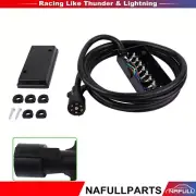 7 Way Camper Plug Weatherproof RV Light with 12ft Cord Trailer Wire Junction Box