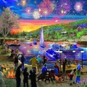 Sunsout Evening Romp 1000-Piece Jigsaw Puzzle