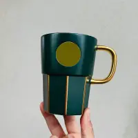 在飛比找蝦皮購物優惠-創意馬克杯 水杯  經典墨綠色女神銘牌馬克杯陶瓷咖啡辦公水杯