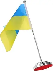 PHENOFICE 1 Set Desktop Ukrainian Flag with Stand Elegant Table Decor for Office and Meeting Rooms Material Stable Support Vivid Colors