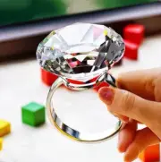 Huge Diamond Crystal Ring for Propose Engage Wedding Party Decoration Valentine