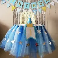 在飛比找樂天市場購物網優惠-寶寶一周歲生日掛牌餐椅嬰兒甜品臺網紗桌裙裝飾兒童2周歲裝飾牌