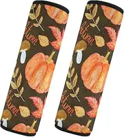 Car Seat Belt Pads Set of 2 Breathable Auto Seatbelt Shoulder Pad Child Safety Seat Shoulder Strap Cover Car Accessories for Adults Youth Kids S Watercolor Bright Pattern Various Autumn Elements