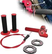 BIUGERCN Motorcycle Throttle Lever Assembly 7/8 Inch 22mm Handles Throttle Cable Quick Pull 50cc 110 125 150 200 250cc Dirt Pit Bike Scooter Red