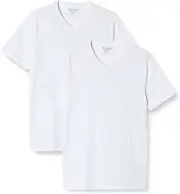 Amazon Essentials Men's 2 Pack White Slim-Fit Short-Sleeve V-Neck T-Shirt XL
