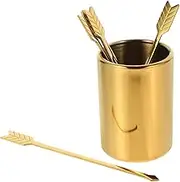 ABOOFAN 1Set Stainless Steel Fruit Fork Set Reusable Dessert Picks with Holder for Appetizers Elegant Cocktail Sticks for Parties Weddings and Everyday Use