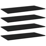 4 Pcs Bookshelf Boards Modern Replacement Bookcase Shelf Panel Black 100cm