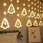 台灣出貨 ▌2023聖誕裝飾燈 ▌聖誕樹環 招財進寶 新年喜氣 過年裝飾燈 掛燈 春節掛燈 LED燈串 新年佈置燈