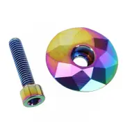 Aluminum Alloy Bike Top Cap Fade resistant PVD Coating Fits For 28 6mm Headsets