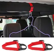 YOCTM Roll Bar Coat Hook 2PCS for Jeep Wrangler YJ TJ JK JKU Sports Sahara Freedom Rubicon X & Unlimited (Red)