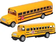 SUPVOX 2Pcs Pull Back School Bus Simulation Buses for Boys and Present for Birthdays and Holidays Enhances Hand Eye Coordination and Sensory Skills