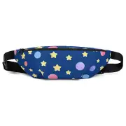 Outer Space Planets and Stars Blue Fanny Pack Crossbody Bag