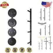 Heavy-Duty Wall-Mounted Weight Plate Storage Rack for 2" Olympic Plates