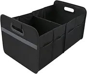 Car Boot Organiser - Car Storage Box, Boot Holder, Foldable Storage Organiser System with Two Compartments, Oxford Fabric Fabric Holder, 55 Litre Capacity, for Cars, Minivans, S