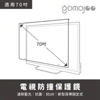 在飛比找momo購物網優惠-【gomojoo】70吋電視防撞保護鏡(背帶固定式 減少藍光