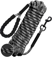 Training Lead for Dogs5M 10M 15FT 30FT Long Line Dog Lead with Soft Padded Handle Sturdy Hook Long Dog Lead, Reflective Extra Long Recall Training Lead for Dogs Walking Hiking Camping Swimming15FT(5M)