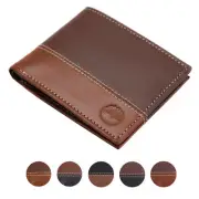 Timberland Men's Genuine Two Tone Leather Credit Card Billfold Commuter Wallet