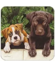 Cork Back Coaster-Dog Design BOXER & LAB PUPS-Create Your Own Set!