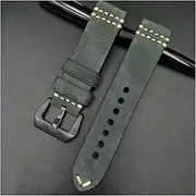 [ALMVIS] Leather Strap Vintage Handmade Watch Band 22mm 24mm Watch Strap Fit for Panerai Watch Bracelet(C,22mm)