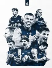 Carlton blues team player poster ,BIG 420mm, BARGAIN ,afl football finals,4
