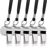 5 PCS Stainless Steel Coach Signal Referee Loud Whistle Survival Safety Sports
