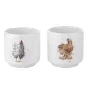 Royal Worcester Wrendale Egg Cups - Curious Hen & Henrietta Cluck (Set of 2)