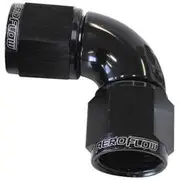 Aeroflow 90° Full Flow Female Coupler -10AN, AF583-10BLK