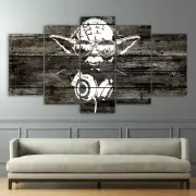 Yoda Star Wars Abstract Art Framed 5 Piece Canvas Wall Art Image Picture Wallpap