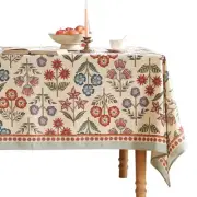 French Linen Tablecloth for Rectangle Tables,Vintage Multiple Prints Table Cl...