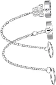 [BESPORTBLE] Fashionable Gothic Ring Women's and Men's Matching Ring Punk Jewelry Chain