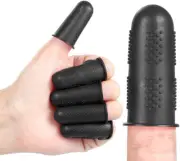 12 Silicone Finger Protectors Rubber Finger Thimble Guard Tips Caps for Sewing..
